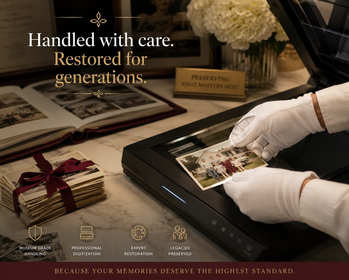 Museum-quality photo scanning and restoration service — Crafted Memories Central Texas