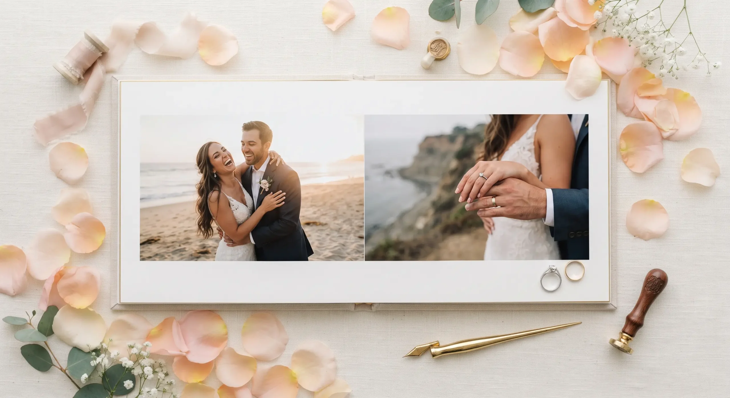 Handcrafted luxury wedding albums in leather, velvet, suede and wood covers by Crafted Memories